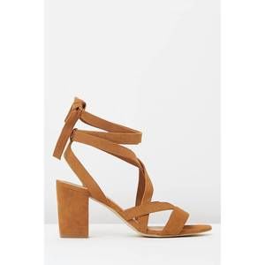 NEW MODE COLLECTIVE women's lace up mid heel in tan